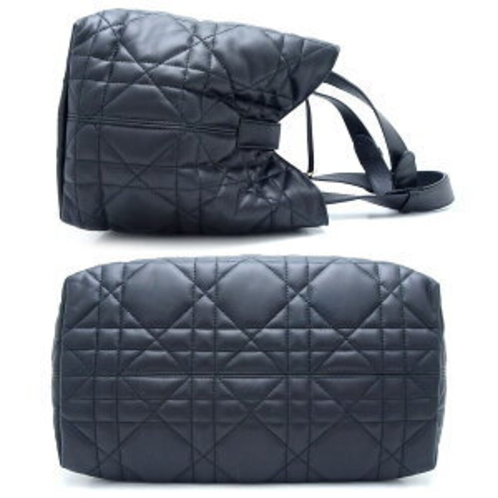 Dior Black Cannage Handbag Christian Calfskin Toujours
